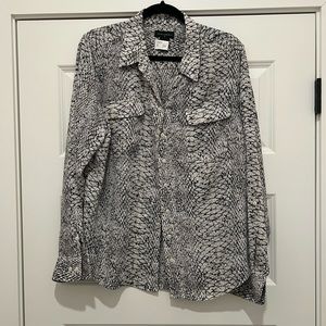Snakeskin Button Down Blouse